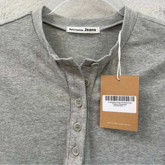 Reformation Tam Knit Mini Dress Heather Gray Size Small